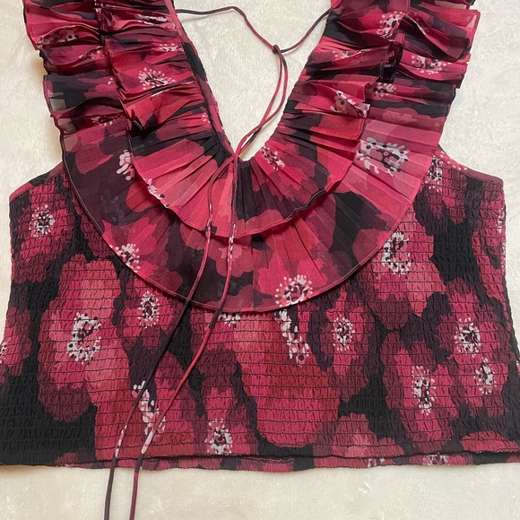 Pink Floral Ruffle Top - Picture 10 of 11